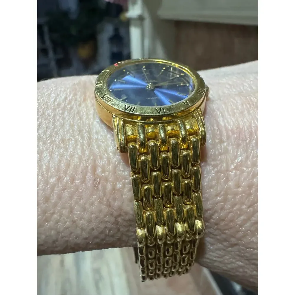 Vintage John Weitz Gold Tone Watch – Blue Dial | Quartz | Japan Movt